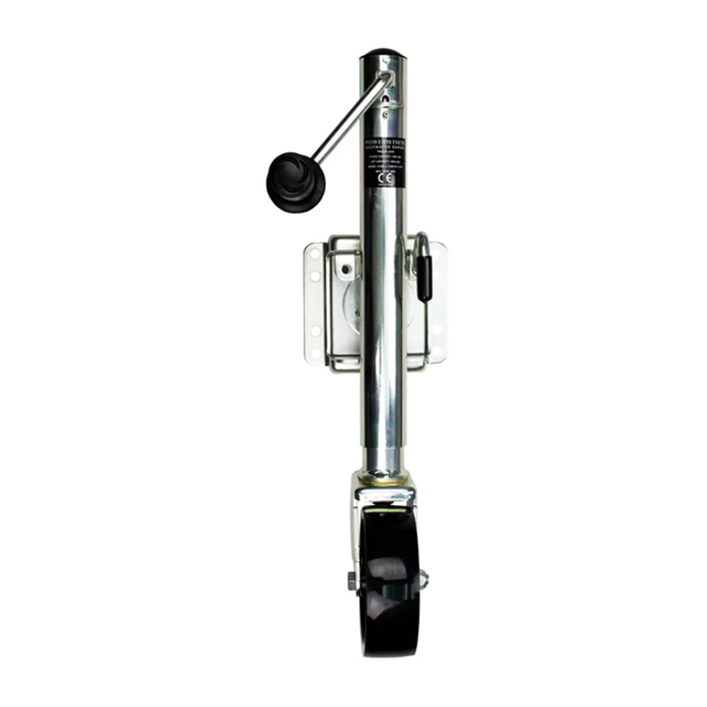 Powerwinch Saltwater Series Jack - 1200lb, Bolt-On, Single Wheel, Zinc 500+ HR Salt Spray