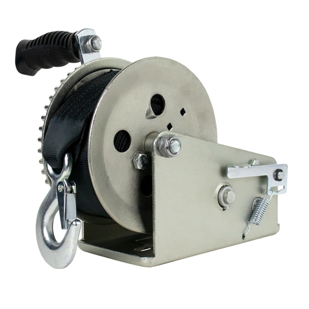 Powerwinch Utility Series Winch 2,000lb, 2 Speed, 6" Crank Arm - Zinc