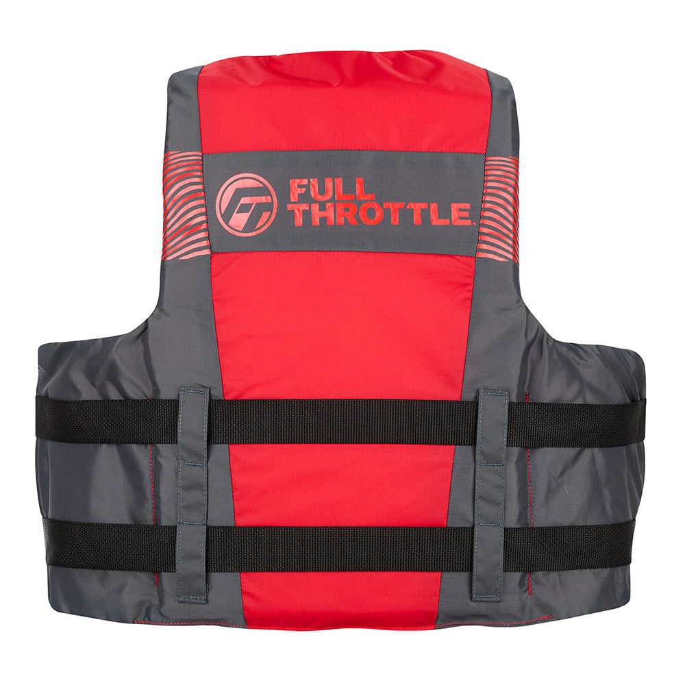 Full Throttle Adult Nylon Life Jacket - S/M - Black/Red