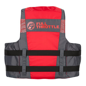 Full Throttle Adult Nylon Life Jacket - S/M - Black/Red