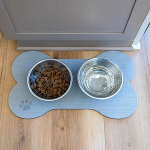SeaDek Dog Bowl Mat - Storm Grey/Black - Small - 12" x 21"