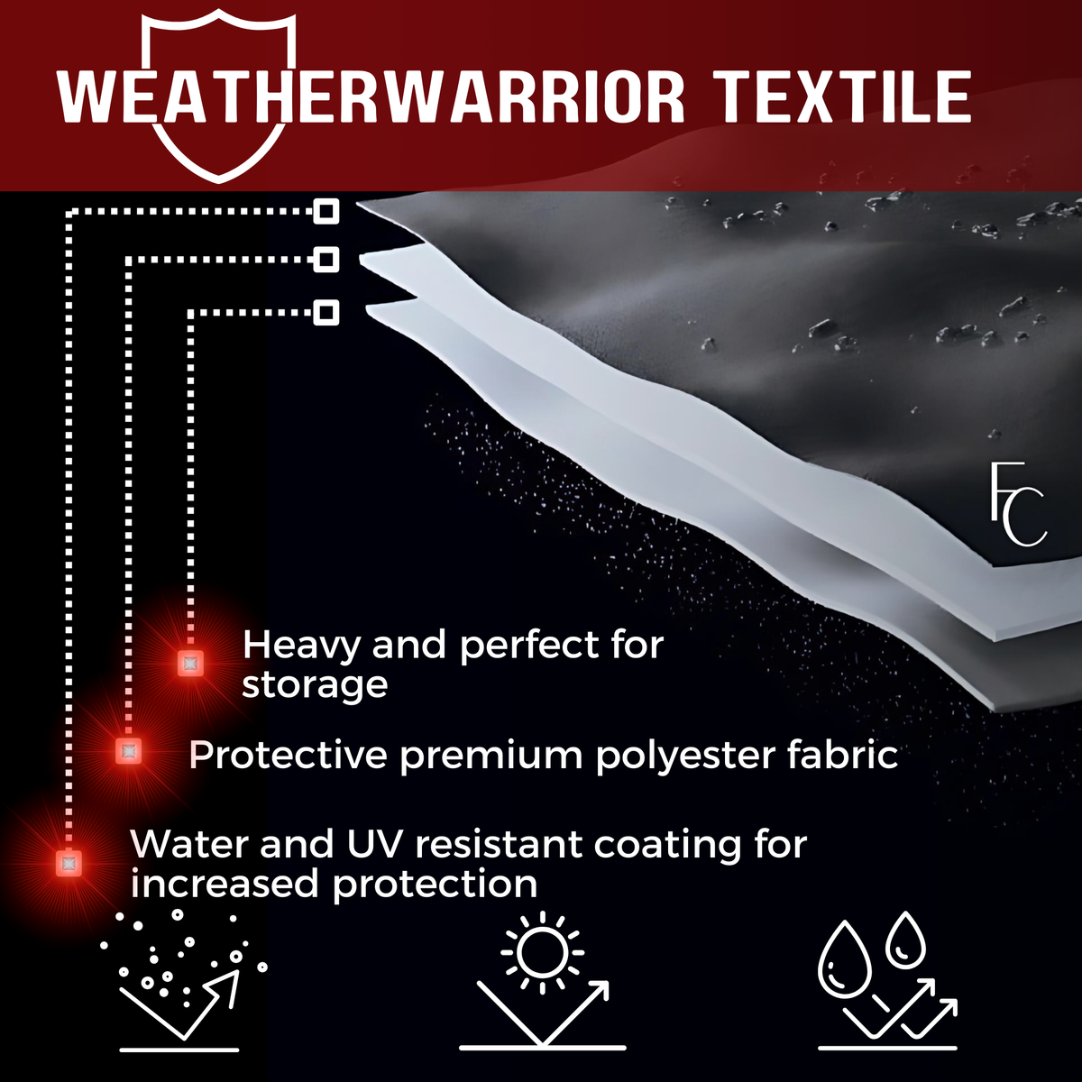 Premium Motorcycle Cover with Night Reflector and Eagle Emblem (XXL) Black