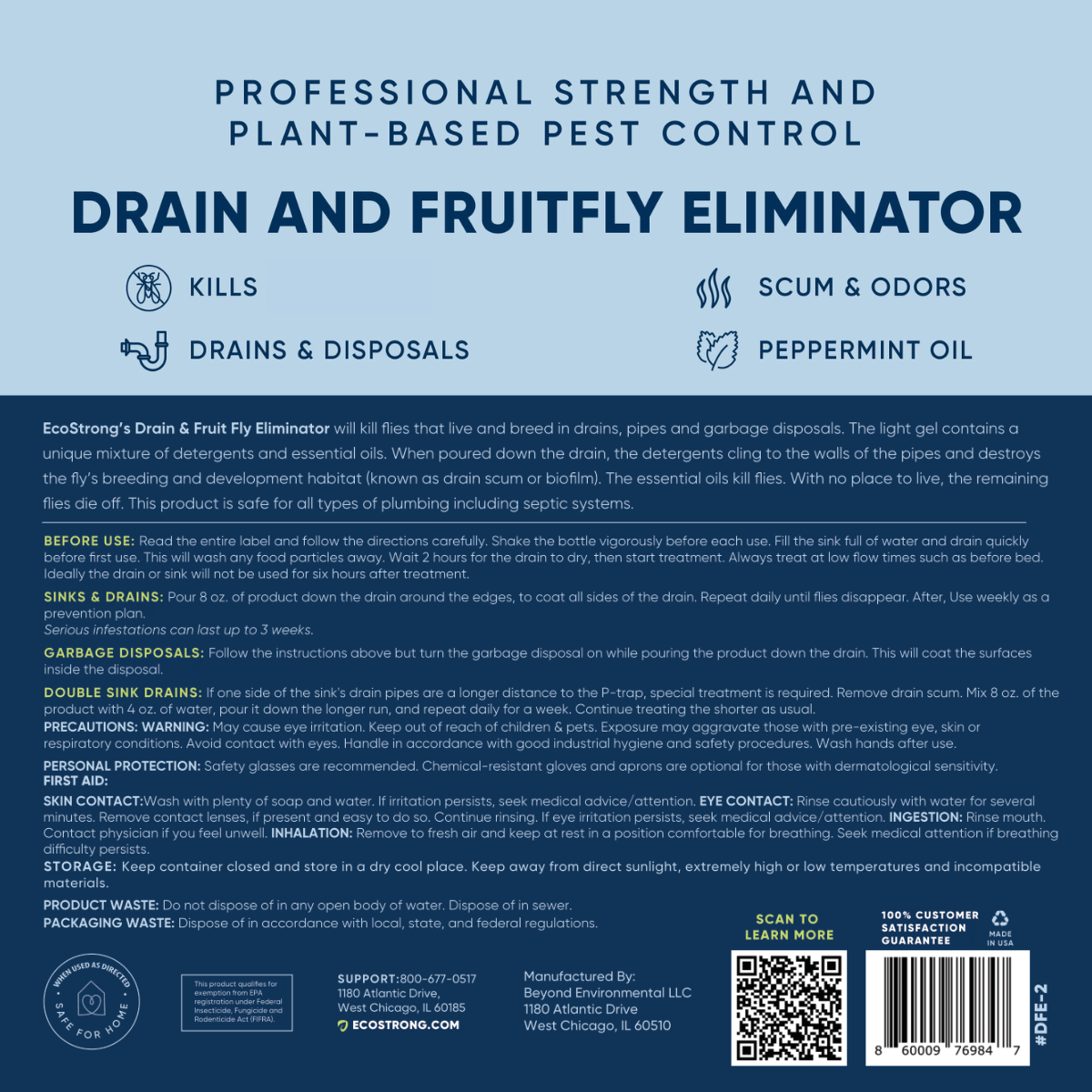 Drain and Fruit Fly Eliminator