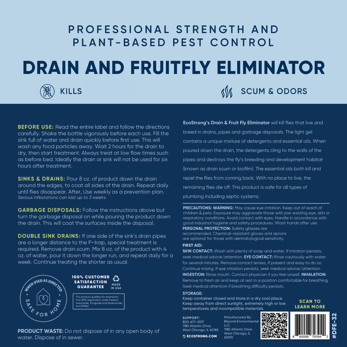Drain and Fruit Fly Eliminator