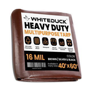 40’ x 60’ Super Heavy Duty Poly Tarp - Brown