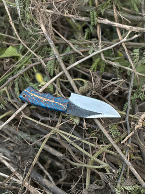 Hunters Knives – 9" D2 Steel Blade with Epoxy Pine Cone Resin Handle & Leather Sheath