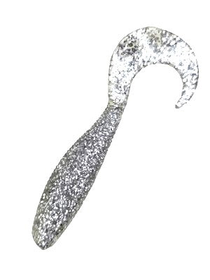 Shad Grub 2.5" - Clear w/ Silver Glitter