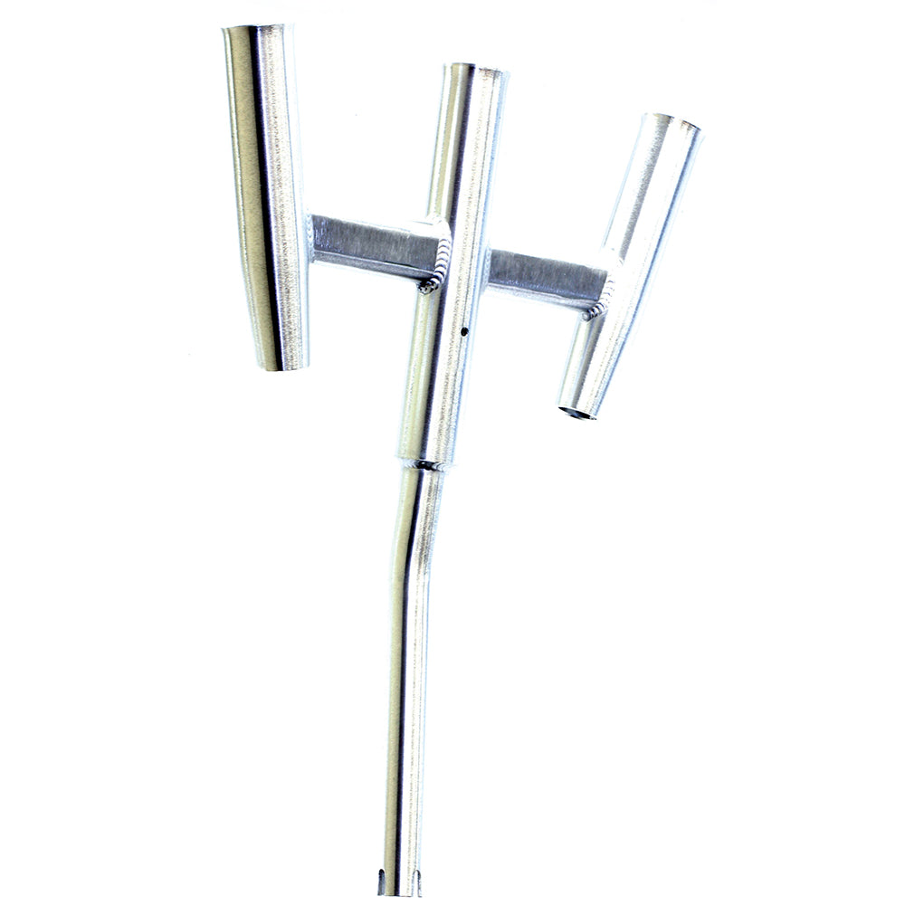 Tigress Triple Aluminum Kite Rod Holder - Bent Butt - Brushed