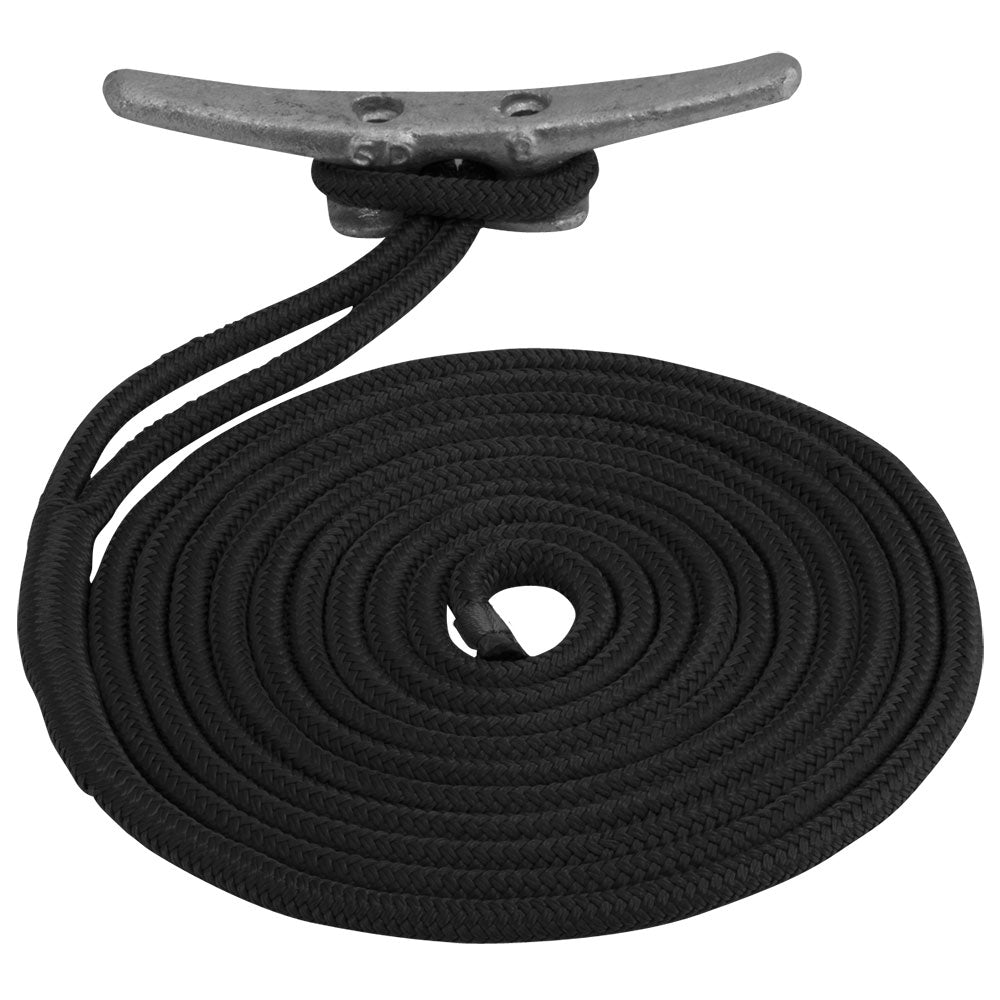 Sea-Dog Double Braided Nylon Dock Line - 3/8" x 10 - Black