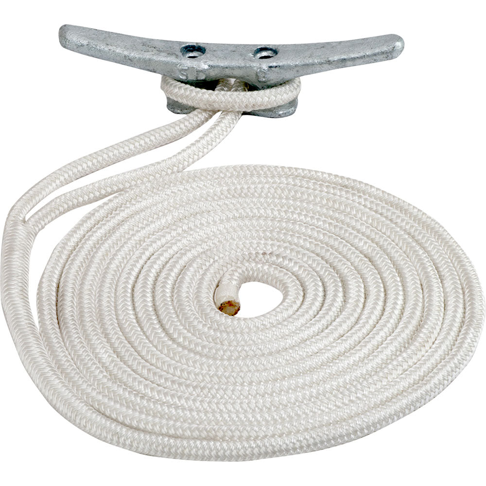 Sea-Dog Double Braided Nylon Dock Line - 1/2" x 20 - White