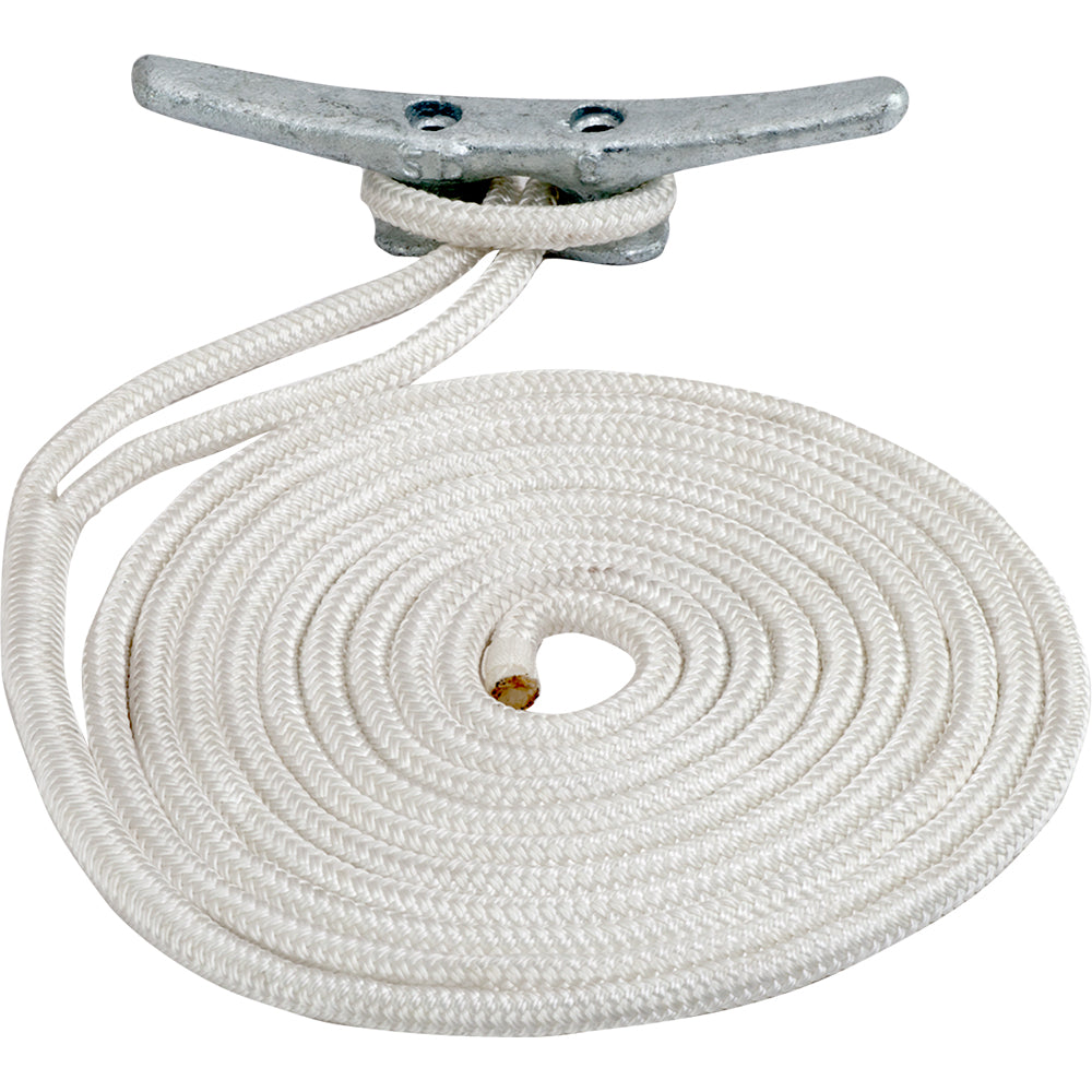 Sea-Dog Double Braided Nylon Dock Line - 5/8" x 25 - White