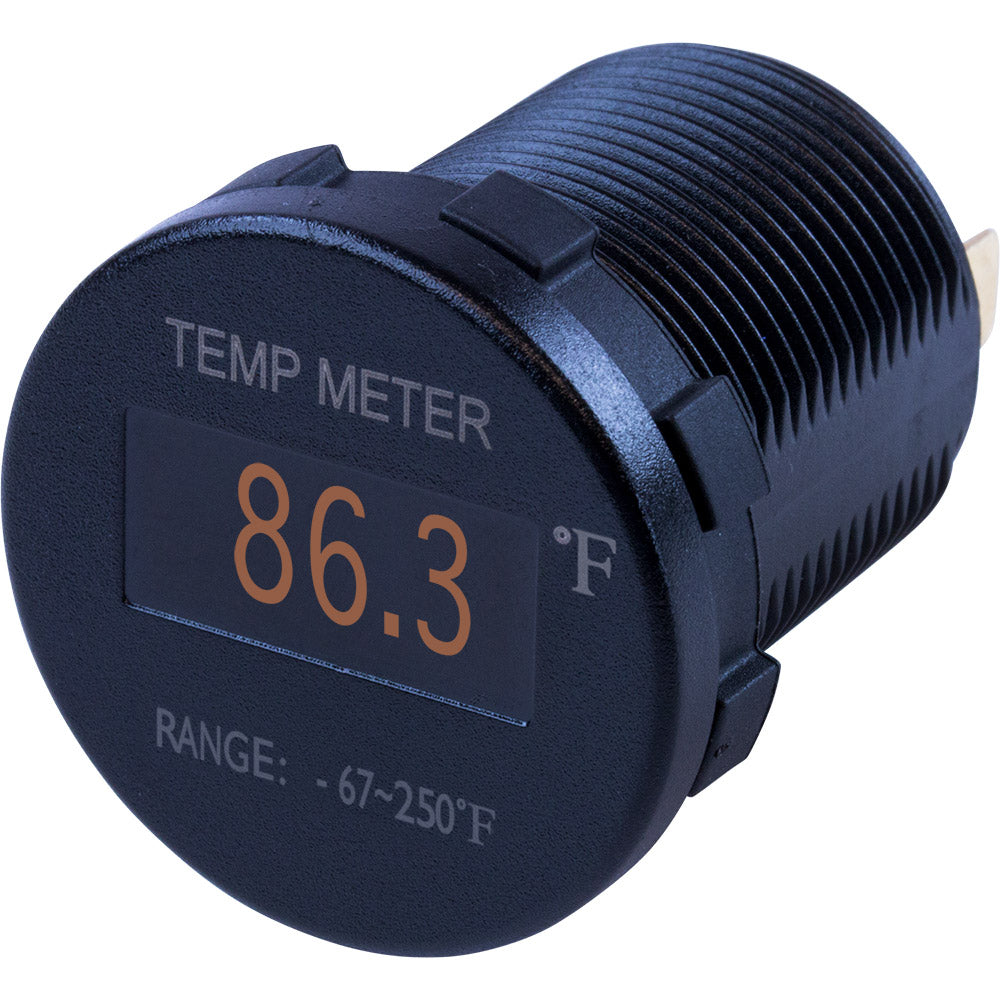 Sea-Dog Round OLED Temperature Meter Fahrenheit w/6 Lead