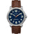 Timex Mens Expedition Metal Field Watch - Blue Dial/Brown Strap