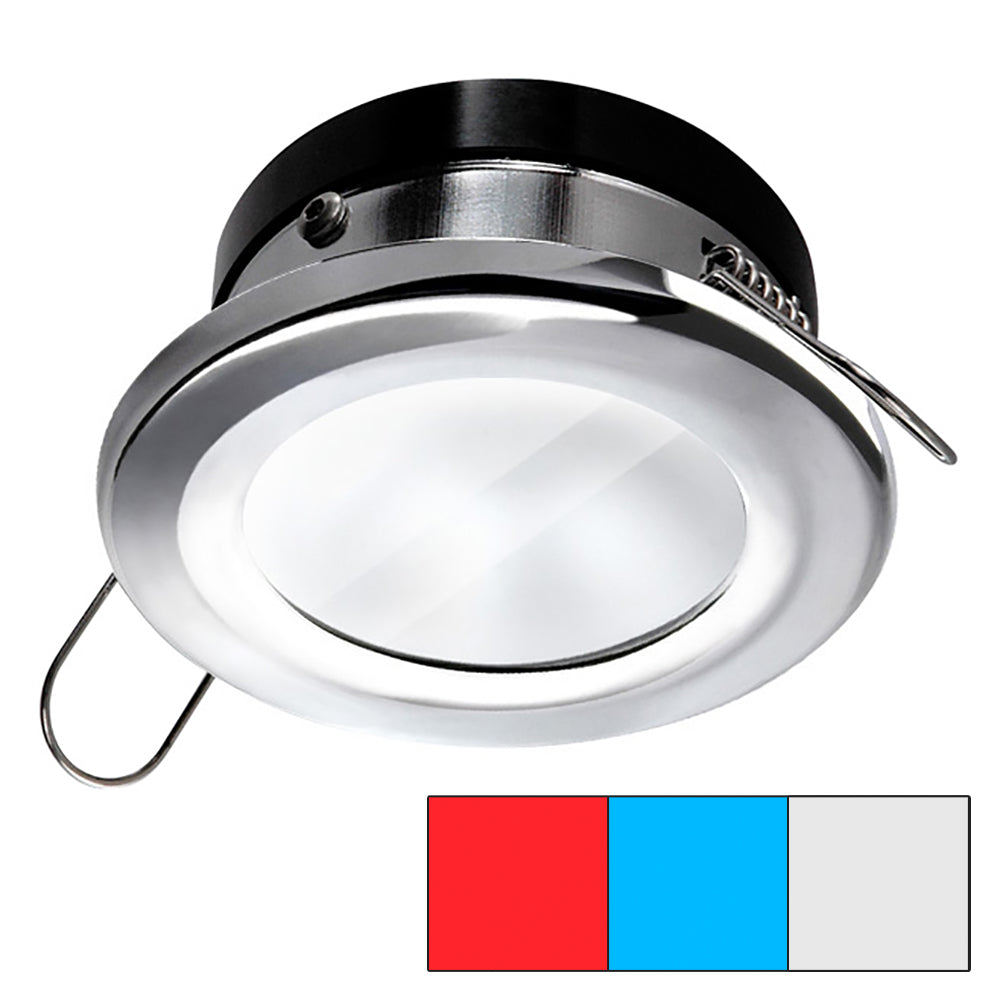 i2Systems Apeiron A1120 Spring Mount Light - Round - Red, Cool White  Blue - Polished Chrome