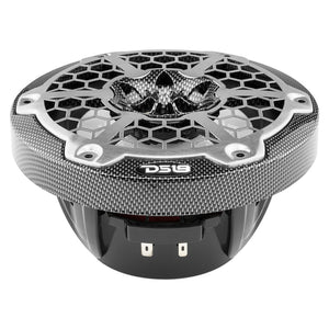 DS18 HYDRO 6.5" 2-Way Marine Speakers w/RGB LED Lights 300W - Black Carbon Fiber