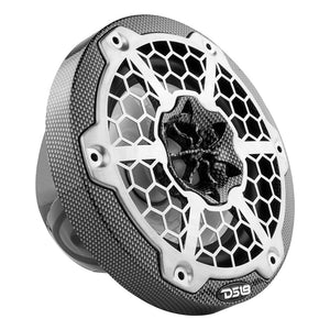 DS18 HYDRO 6.5" 2-Way Marine Speakers w/RGB LED Lights 300W - Black Carbon Fiber