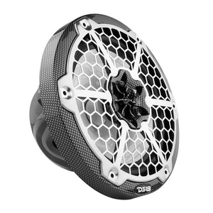 DS18 HYDRO 8" 2-Way Marine Speakers w/RGB LED Lights - 125W RMS, 4-Ohm - Black Carbon Fiber