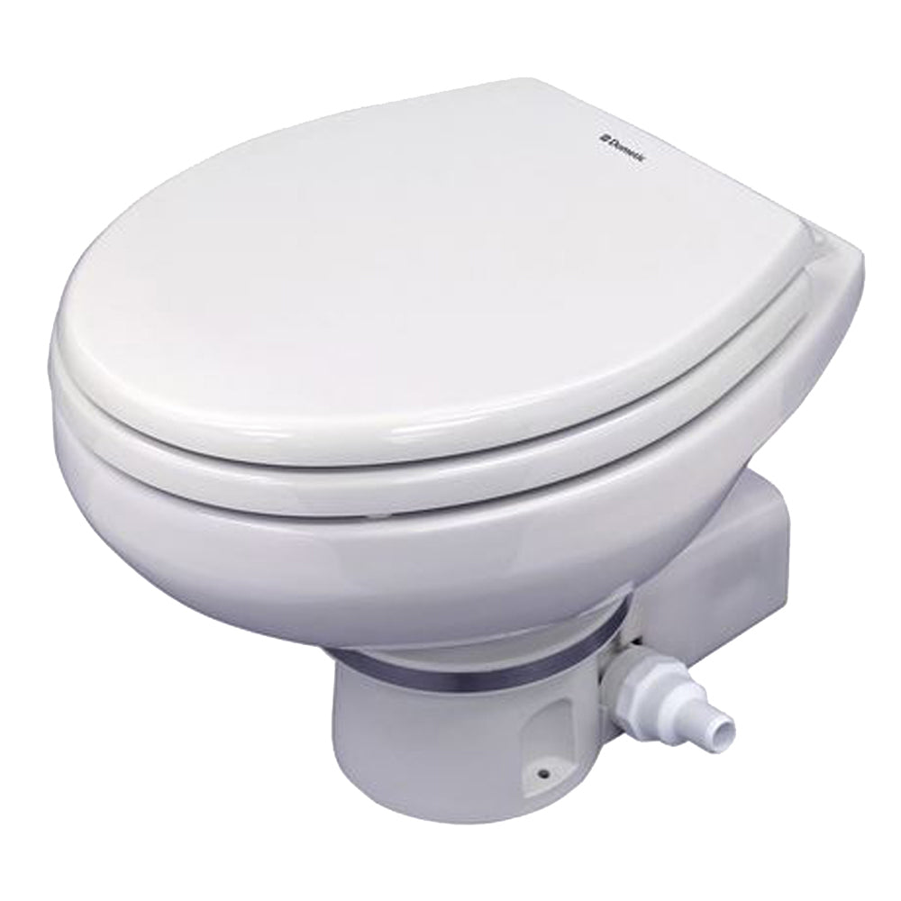 Dometic MasterFlush 7160 White Electric Macerating Toilet - 12V w/Orbit Base  Raw Water Flush