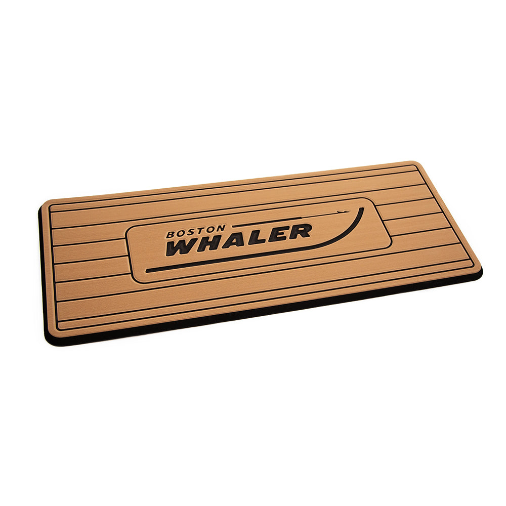 SeaDek Boston Whaler Helm Pad - Mocha/Black Brushed w/Routed Teak Lines