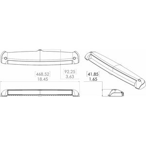 Lumitec Razor Light Bar - Spot - Black Housing - Flush Mount