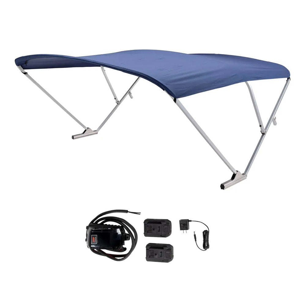 SureShade Battery Powered Bimini - Clear Anodized Frame  Navy Fabric