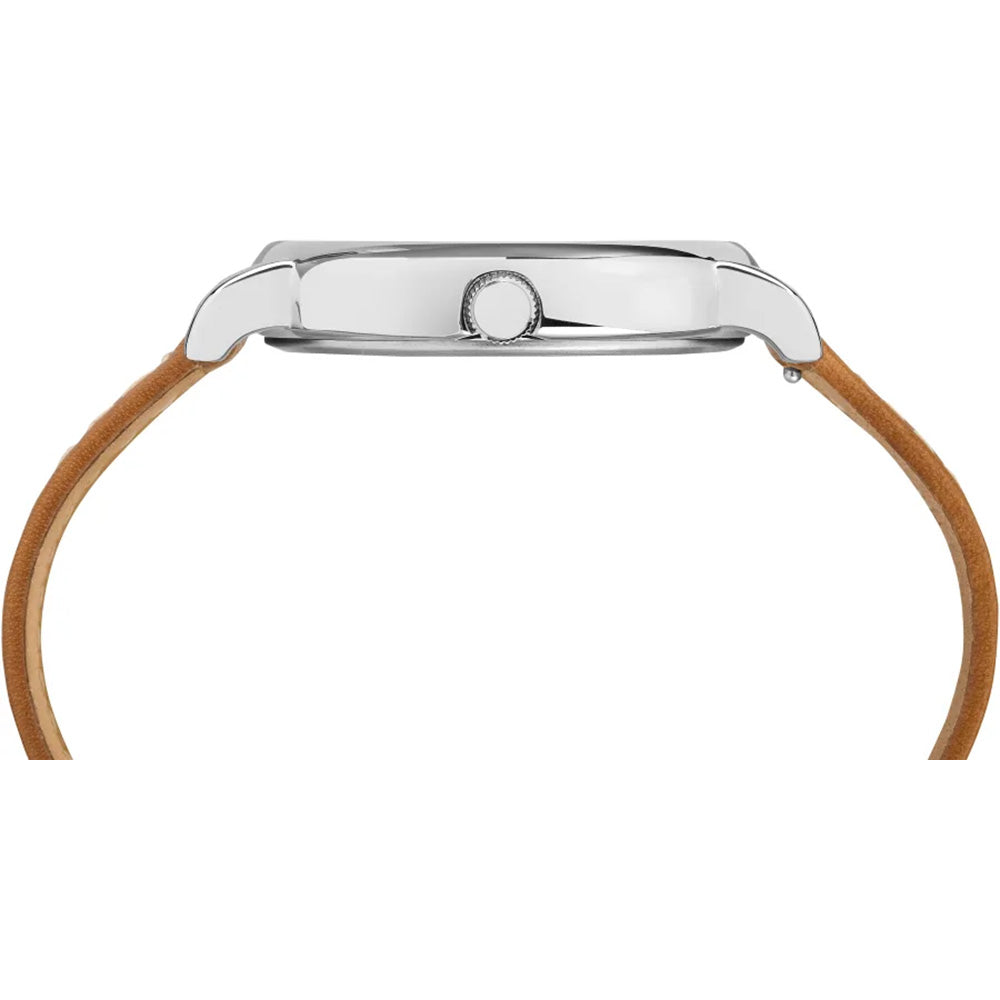 Timex Weekender 40mm Mens Watch - Tan Leather Strap w/Blue Dial