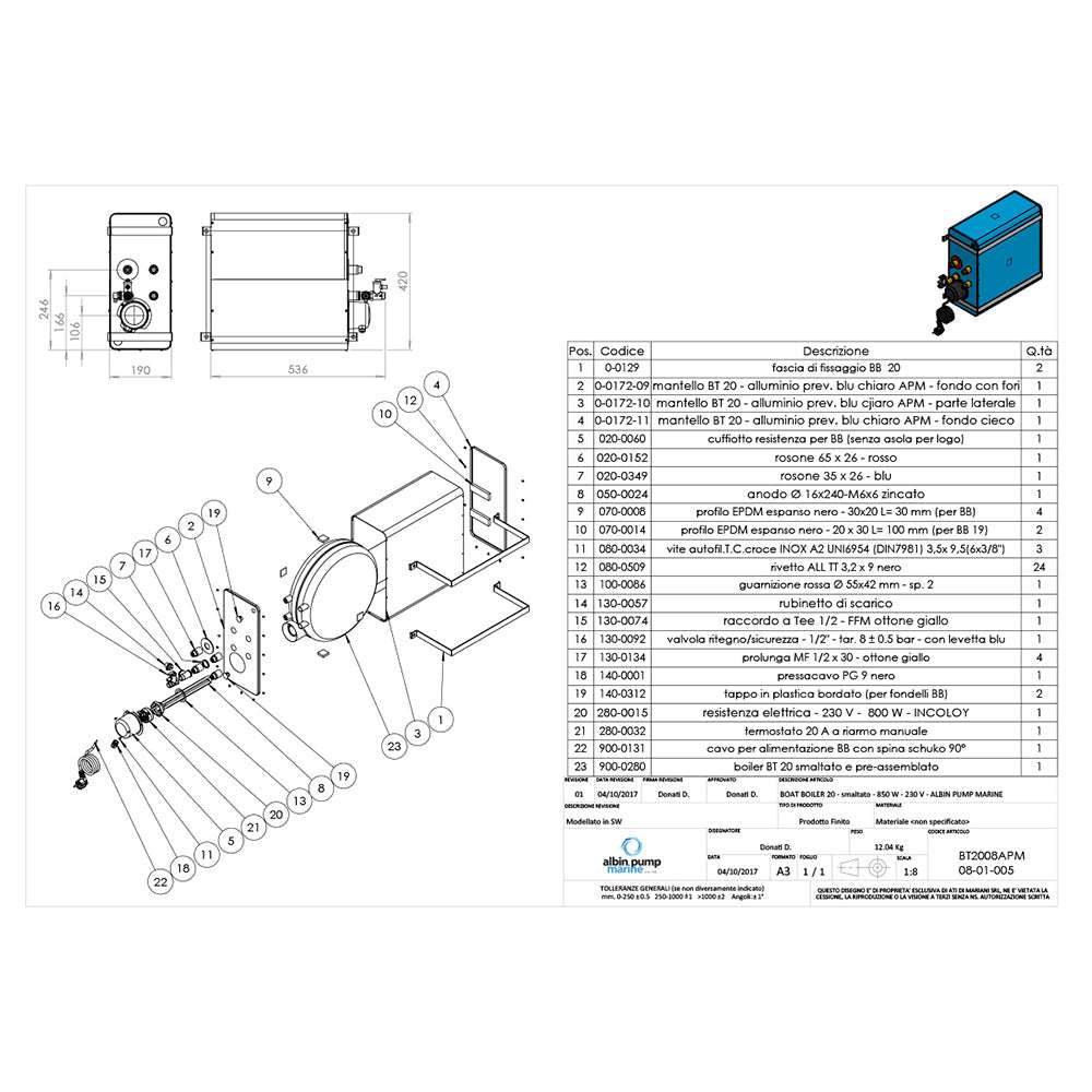 Albin Pump Marine Premium Square Water Heater 5.6 Gallon - 120V OutdoorUp