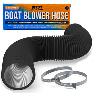 Boat Blower Hose 3in or 4in Exhaust Hose - Black / 3 in x 10ft