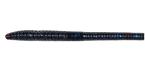 6" Finesse Worm (Money) - Black / Blue Flake