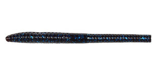 6" Finesse Worm (Money) - Black / Blue Flake
