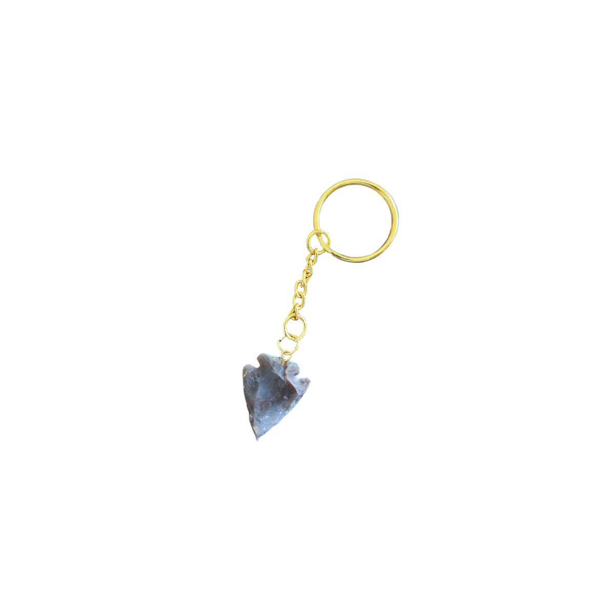 Handmade Agate Arrowhead Keychain