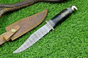 Western Boulder Colorado Knife – 11" Handmade Damascus Steel Blade with Epoxy Resin Handle & Brass Guard