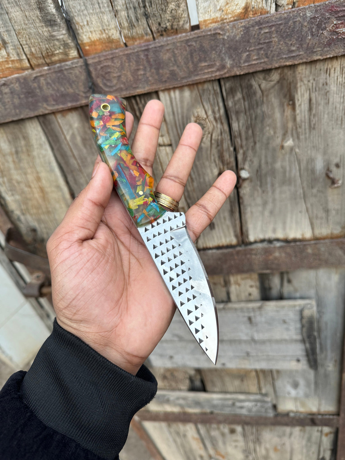 Custom Handmade Fixed Blade Cowboy Knife with Rasp Tool Steel Blade – Durable Outdoor Essential