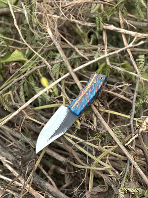 Good Hunting Knives – 9" Handmade J2 Steel Blade with Epoxy Resin Handle & Leather Sheath