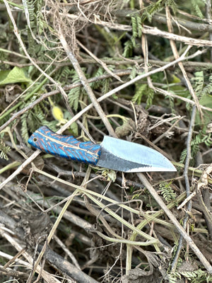 Good Hunting Knives – 9" Handmade J2 Steel Blade with Epoxy Resin Handle & Leather Sheath