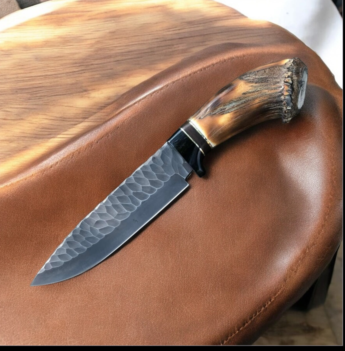 Premium Bowie Knife with J2 Steel Blade & Buffalo Horn Handle – 15 Inches