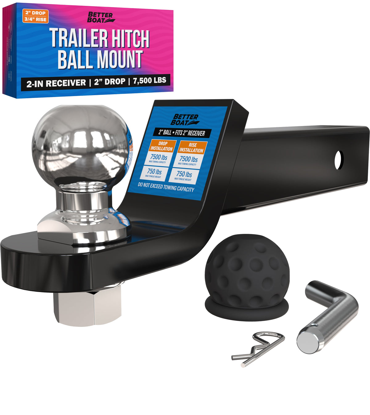 Trailer Hitch Ball Mount 2"