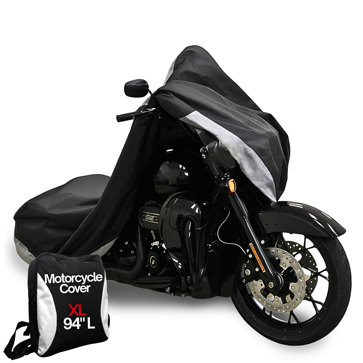 Deluxe Motorcycle Cover, All Season & Light Weight (XL) Black