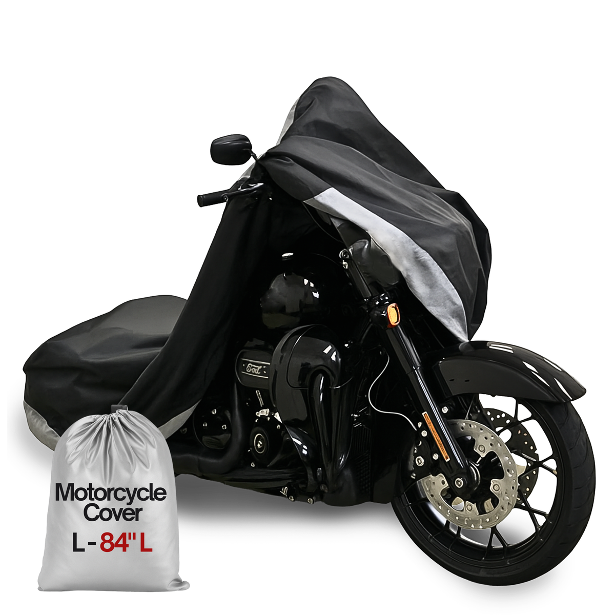 Deluxe All Season Light Weight Motorcycle Cover (L) Black