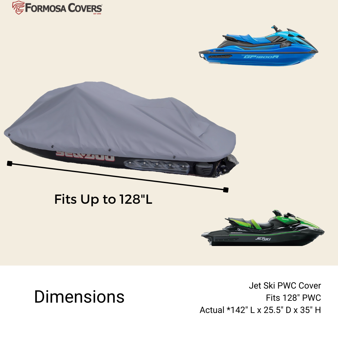 Jet Ski Personal Watercraft Cover fits up to 128"L