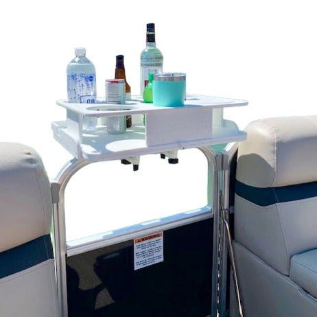 Docktail Boat Table Caddy with Pontoon Boat Rail Mount
