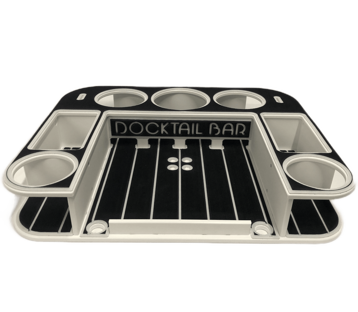 Docktail Butler Boat Table with Pontoon Boat Rail Mount