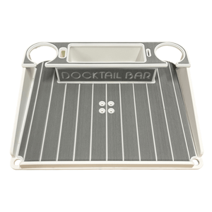 Docktail Utility Boat Table with Pontoon Boat Rail Mount