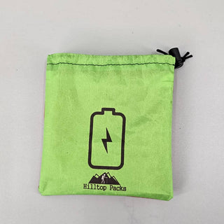 Dual Pocket Battery Bags - Small / Green / Red Printed