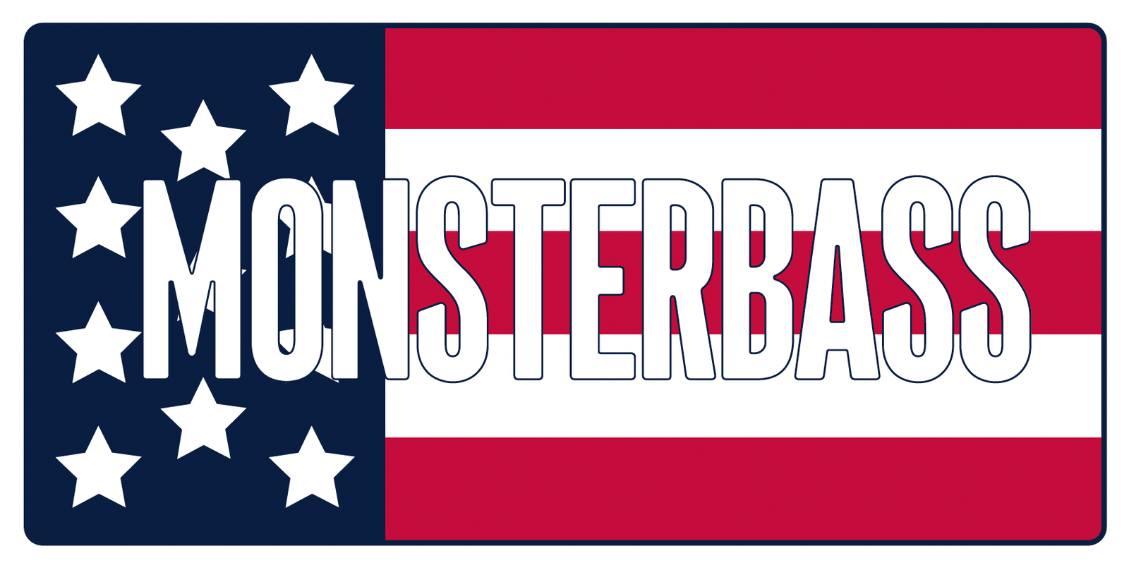 Red, White & MONSTERBASS Sticker
