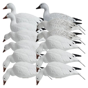Rugged Series Full Body Snow Goose Touchdown Decoys 12-Pack