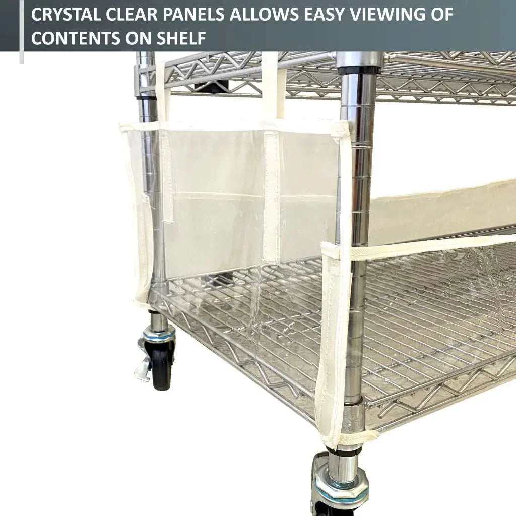 Storage Shelving Bottom Cover, 36"W x 14"D x 6"H, All Clear PVC Panels (Bottom Part ONLY)