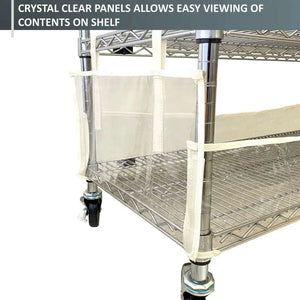 Storage Shelving Bottom Cover, 36"W x 14"D x 6"H, All Clear PVC Panels (Bottom Part ONLY)