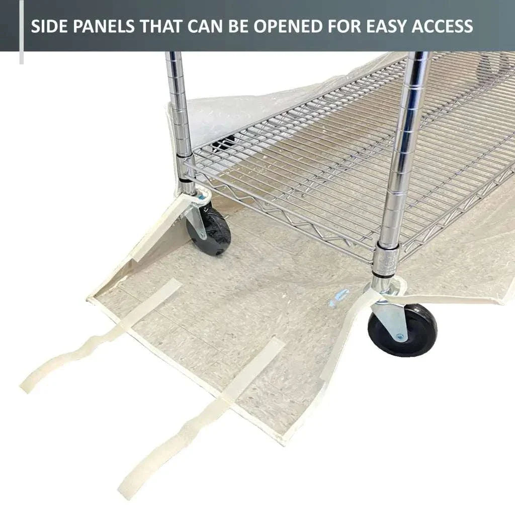 Storage Shelving Bottom Cover, 36"W x 14"D x 6"H, All Clear PVC Panels (Bottom Part ONLY)