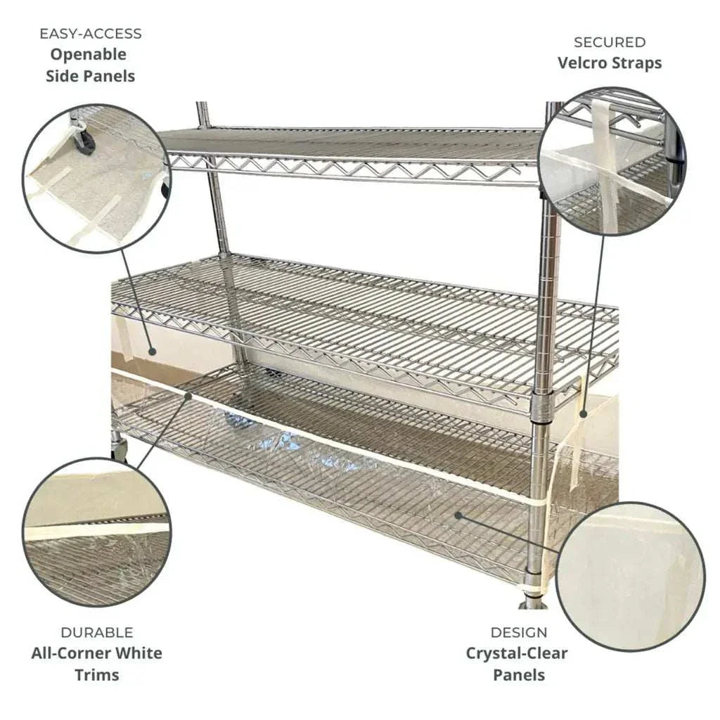 Storage Shelving Bottom Cover, 36"W x 14"D x 6"H, All Clear PVC Panels (Bottom Part ONLY)